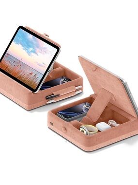 Universal Tablet & Accessory Organizer Stand - Peach